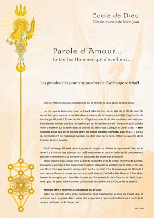 Les grandes clés pour s'approcher de l'Archange Michael - Septembre 1993