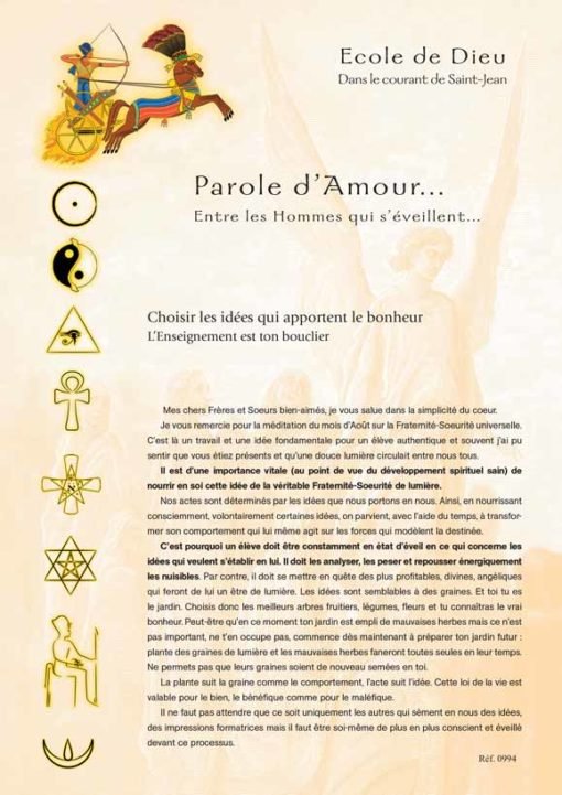 Choisir les idées qui apportent le bonheur - Septembre 1994
