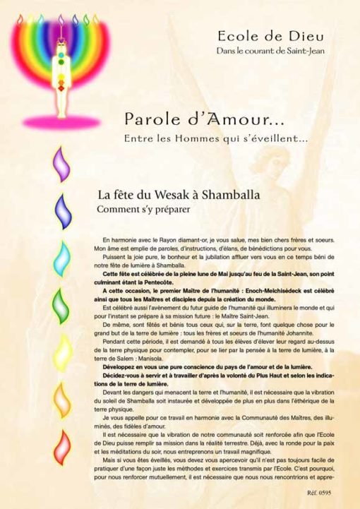 La fête du Wesak à shamballa. Comment s'y préparer - Mai 1995