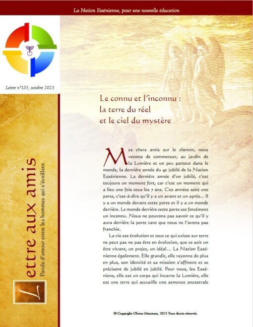Lettres aux amis - Le connu et l'inconnu : la terre du réel et le ciel du mystère - 2023-10